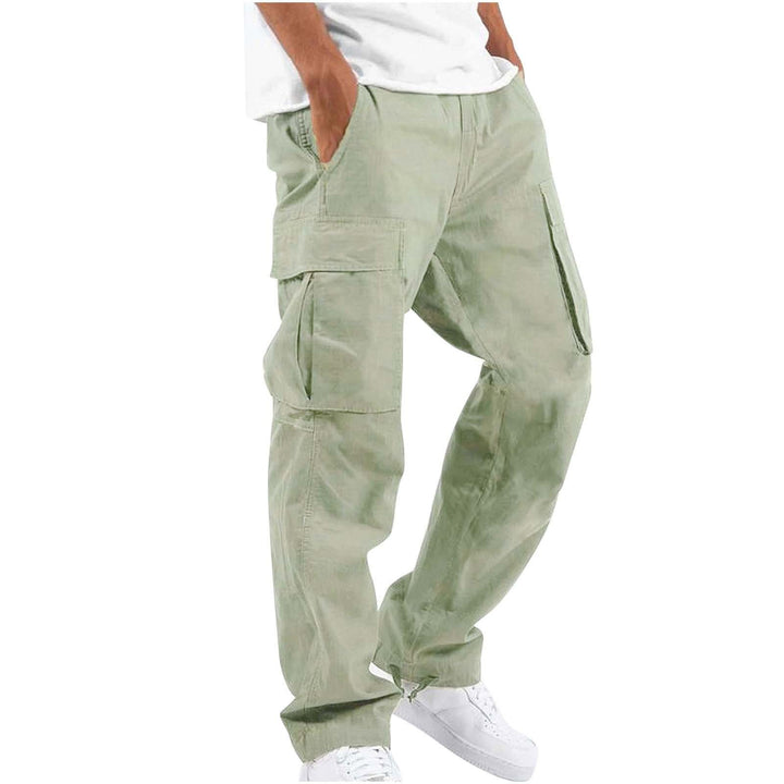 Herren nan lockere Cargo-Hose mit großzügigen Klappentaschen, elastischem Bund und Kordelzug Drune