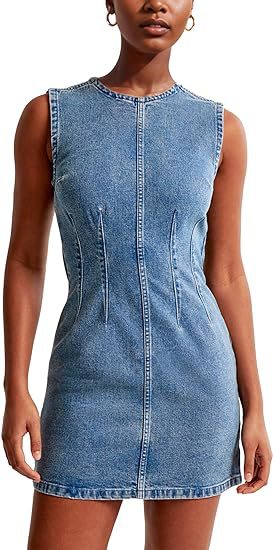 Damen Jeanskleid im modernen Schnitt mit nahtlosen Details Drune