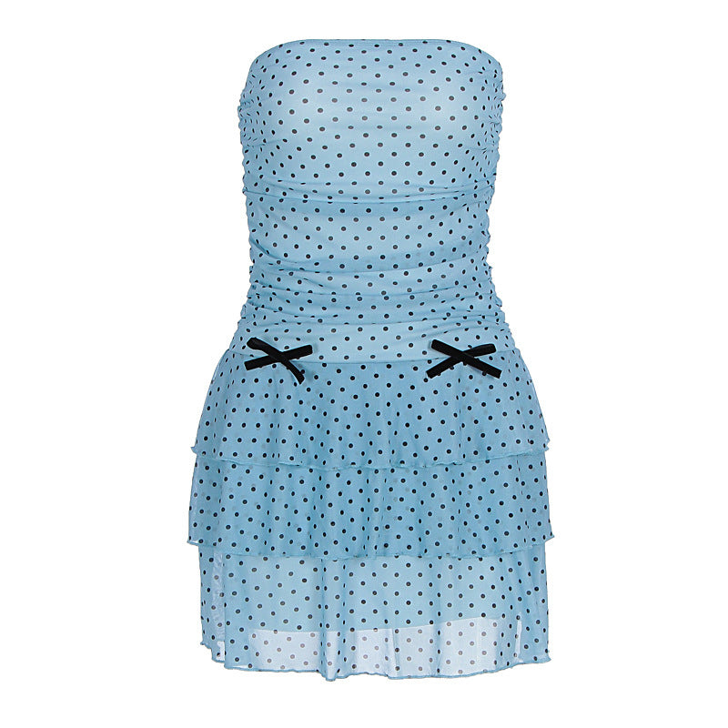 Damen Verspieltes Minikleid mit Rüschen und offenen Trägern Drune