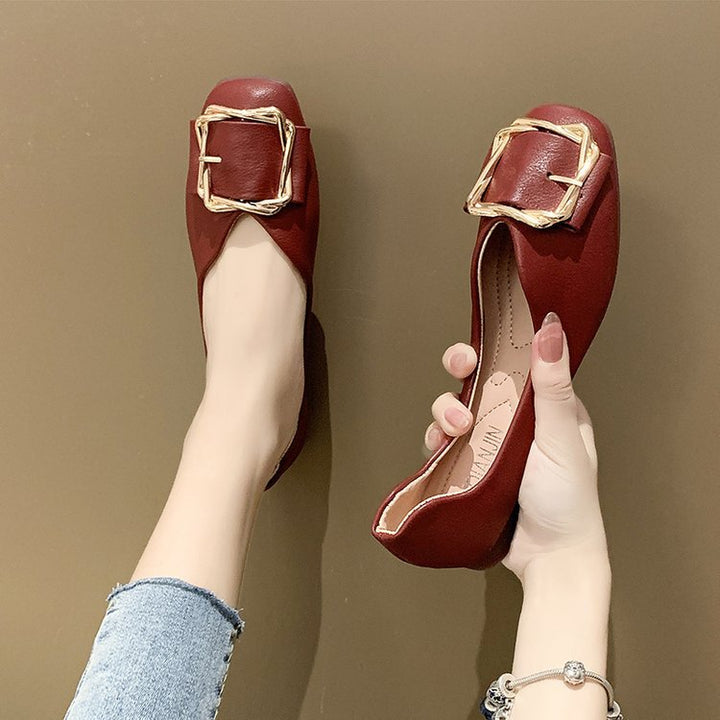 Damen Ballerinas mit dekorativer Schnalle und luxuriösem Innenfutter Drune