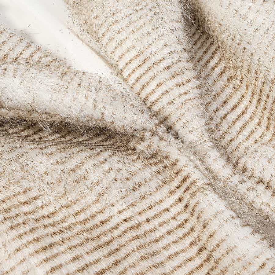 Damen modische Kunstpelzjacke mit stilvollem Kragen Drune