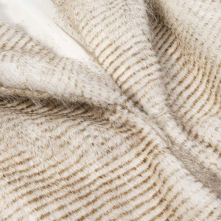 Damen modische Kunstpelzjacke mit stilvollem Kragen Drune
