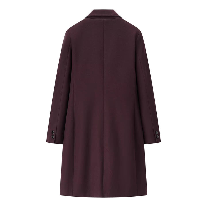Damen Longline Einreihiger Wollmix-Mantel mit Reverskragen und Leistentaschen Drune