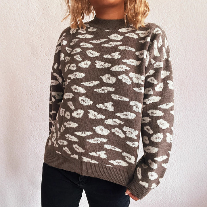 Damen Strickpullover mit modernem Tiermuster und lässigem Schnitt Drune