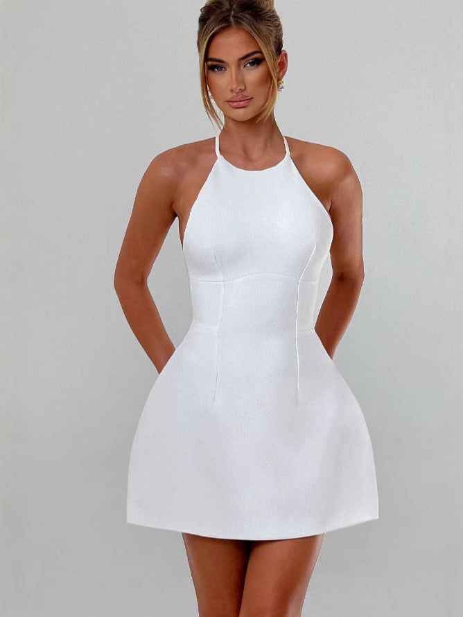 Damen A-Linien Minikleid mit schmalem Halterdesign und figurschmeichelnder Passform Drune