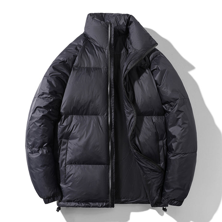 Herren Isolierte gesteppte Thermo-Pufferjacke mit Stehkragen und Kordelzugsaum Drune