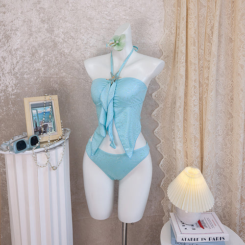 Damen Bandeau-Bikini mit Rüschen Drune