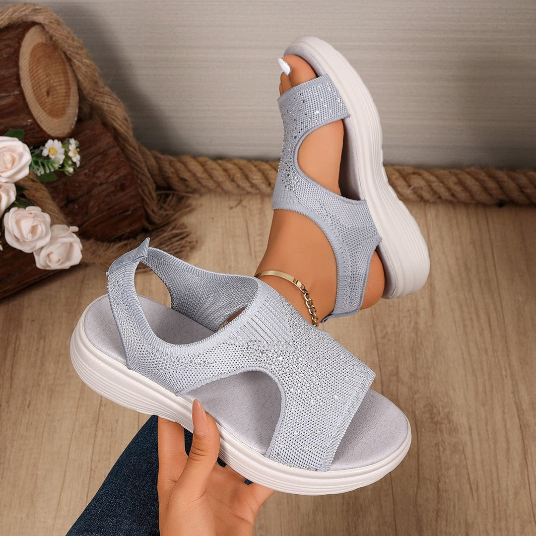 Damen Komfortable Sandalen mit Strass Drune