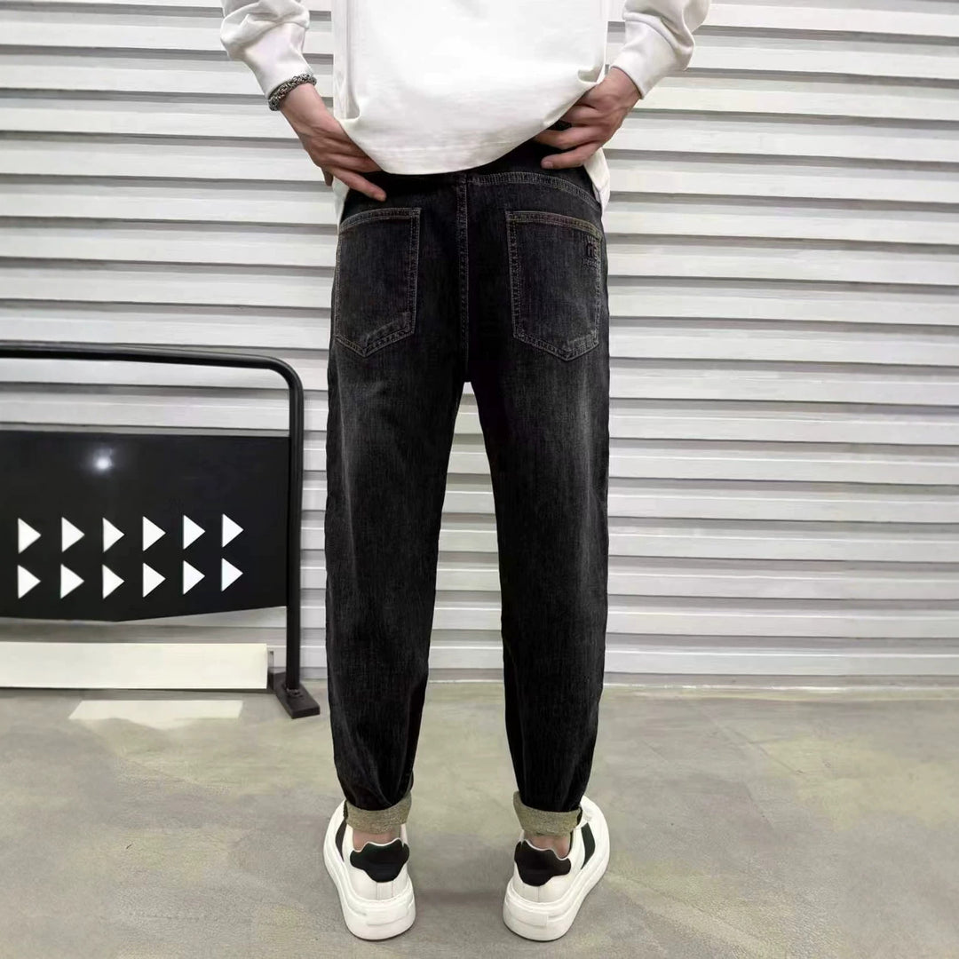 Herren Relaxed Denim-Jogger mit Kordelzug und elastischem Saum Drune