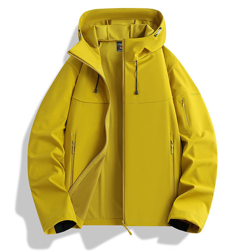 Herren Softshell-Kapuzenjacke mit wasserabweisender Membran und Reißverschlusstaschen Drune