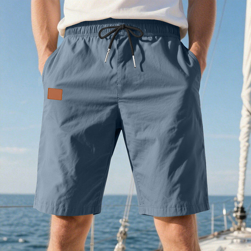 Herren nan schnelltrocknende Badeshorts im Bermuda-Schnitt mit elastischem Bund und Kordelzug Drune