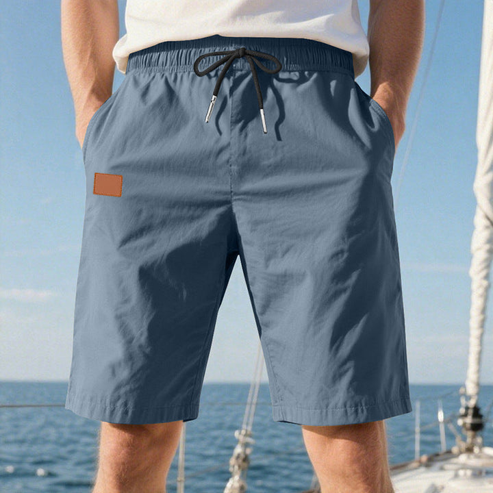 Herren nan schnelltrocknende Badeshorts im Bermuda-Schnitt mit elastischem Bund und Kordelzug Drune