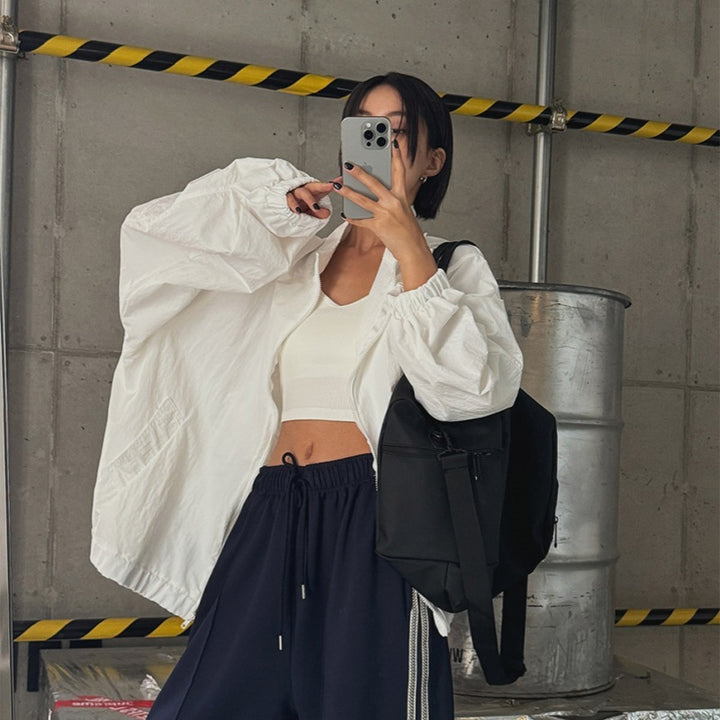 Damen lässige Übergangsjacke mit hohem Kragen und elastischen Bündchen Drune