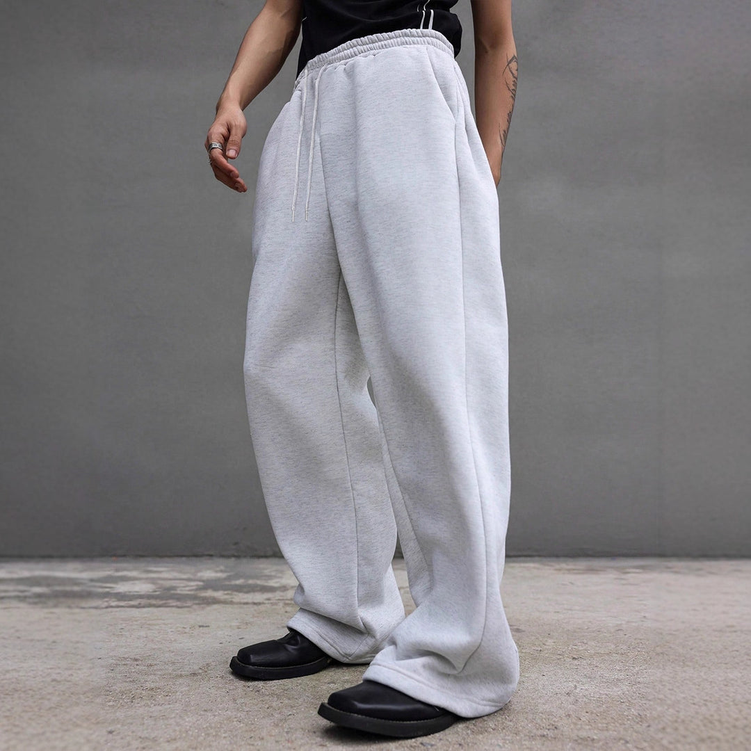 Herren Weite Oversize-Sweatpants mit Tunnelzugbund, Fleece-Innenfutter & Eingrifftaschen Drune
