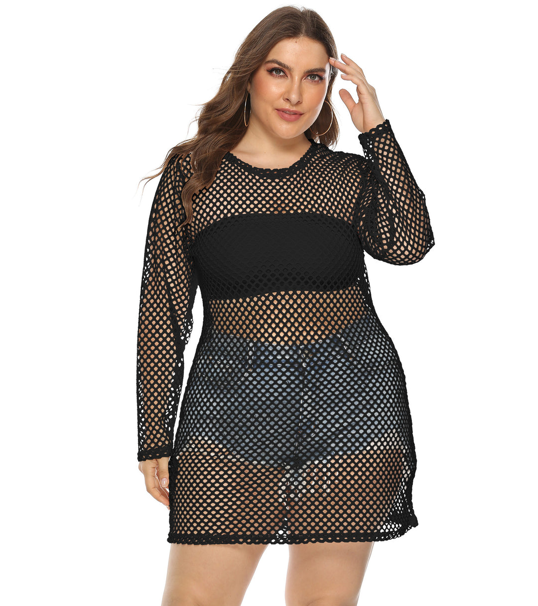 Damen Netz-Streifenkleid Drune