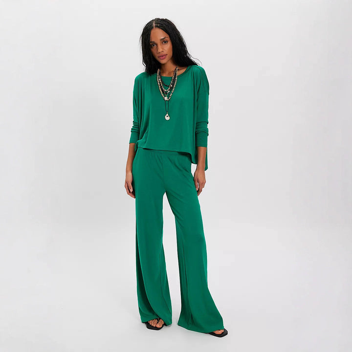 Damen Lässiges Twinset aus weitem Oberteil und weit geschnittener Hose Drune