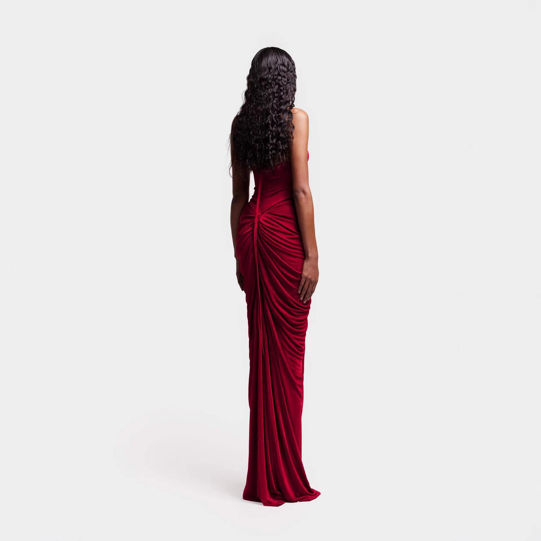 Damen Elegantes Maxikleid mit raffiniertem Rüschen-Design Drune