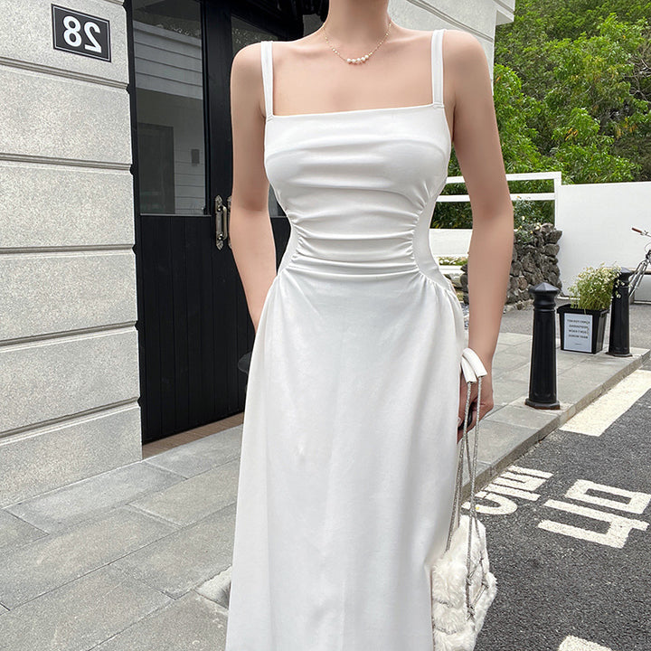 Damen Elegant geschnittenes Maxikleid mit raffinierten Rüschendetails Drune