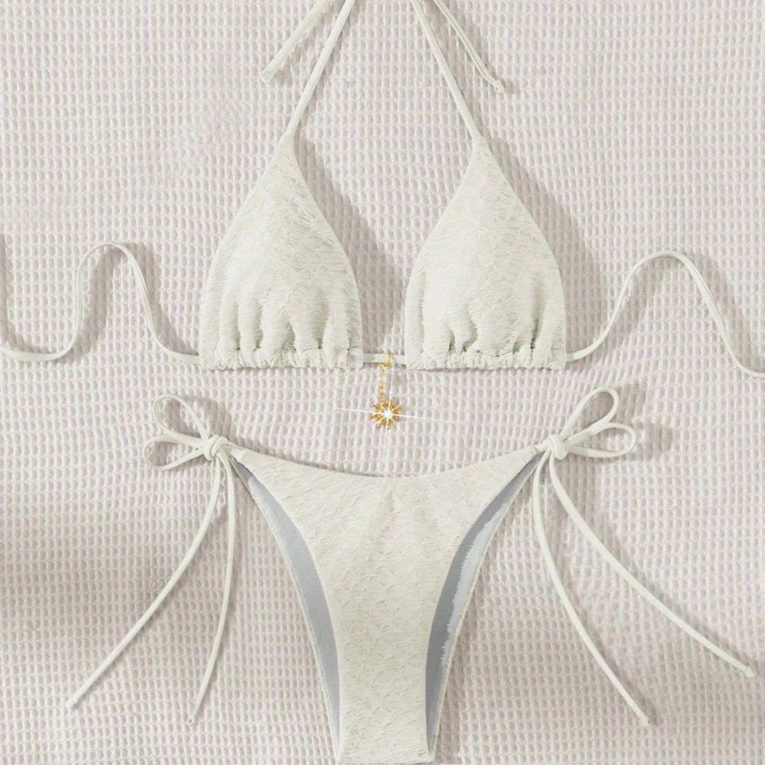 Damen Triangel-Bikini mit zarten Rüschendetails Drune