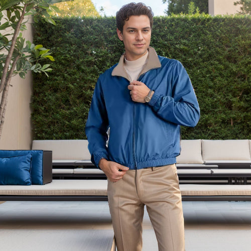 Herren leichte Freizeitjacke mit Stehkragen und elastischen Bündchen Drune