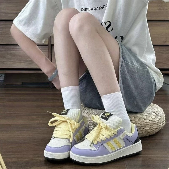 Damen sportliche Sneakers mit luftiger Mesh-Oberfläche und dämpfender Sohle Drune