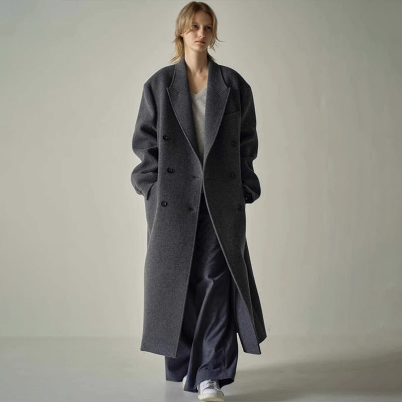 Damen Eleganter und übergroßer Wollmantel Drune