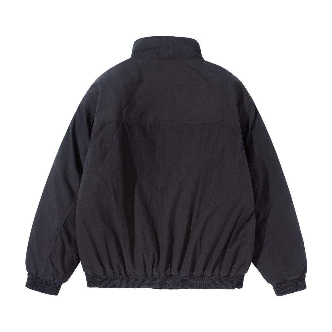 Unisex Kurz geschnittene gesteppte Boxy‑Blousonjacke mit hohem Stehkragen und Utility‑Flaptaschen Drune
