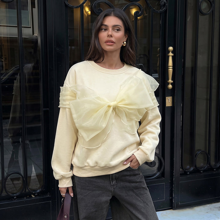Damen Sweatshirt mit Statement-Schleife Drune