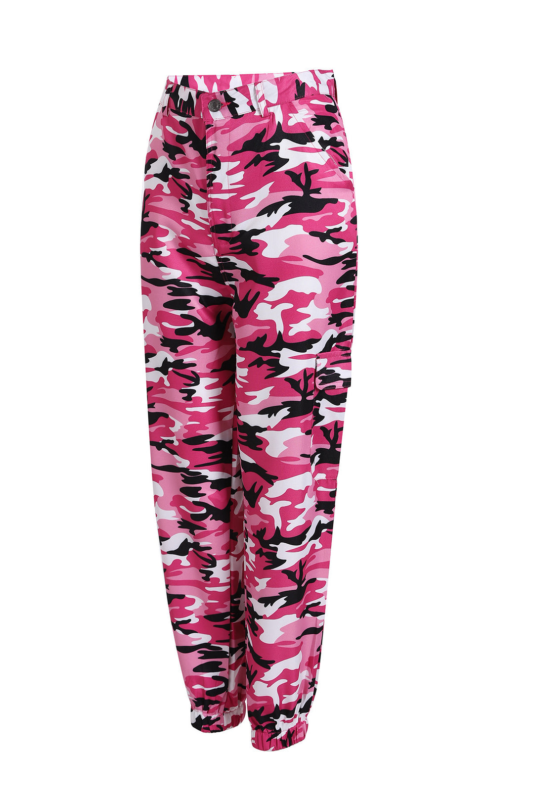 Damen Cargo-Jogginghose mit Camouflage-Muster und elastischen Bündchen Drune