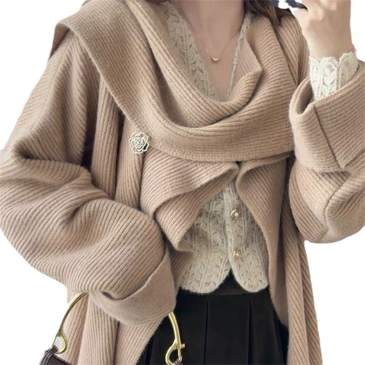 Damen Grobstrickpullover mit asymmetrischem Schnitt und voluminösen Ärmeln Drune
