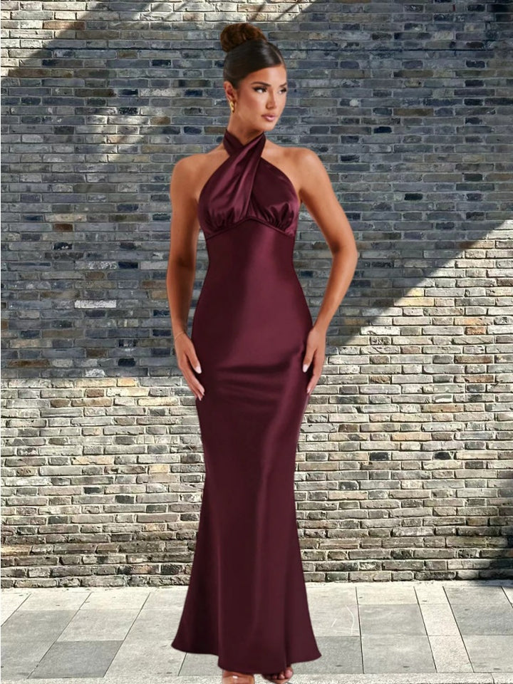 Damen Abendkleid mit elegantem Halterneck und figurschmeichelnder Silhouette Drune