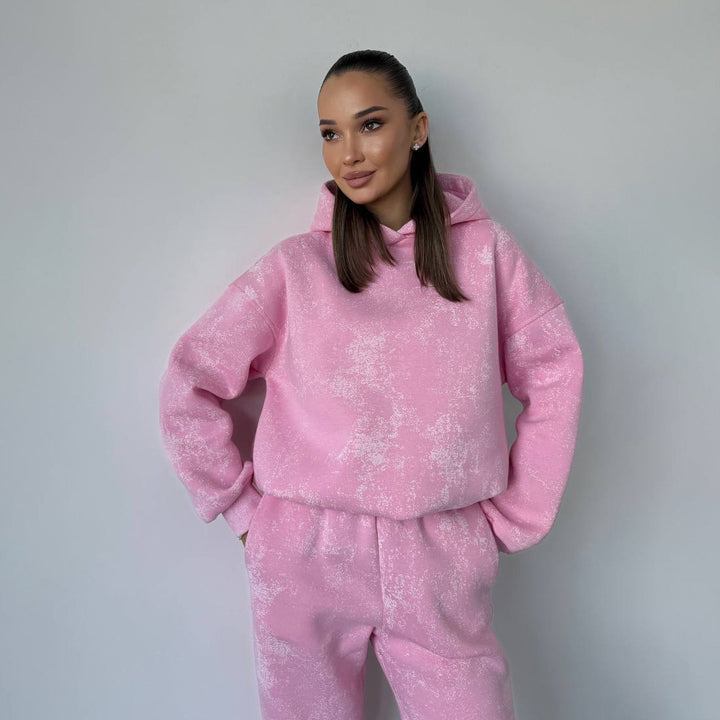 Damen Sportives Set mit lässigem Hoodie und bequemen Jogginghosen Drune