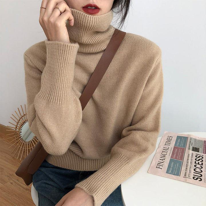 Damen Gemütlicher Rollkragenpullover aus feinem Strick Drune