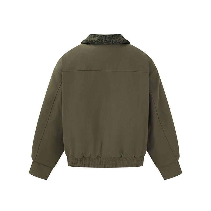 Damen Kurz geschnittener Boxy‑Blouson mit Teddykragen und Schulterlaschen Drune