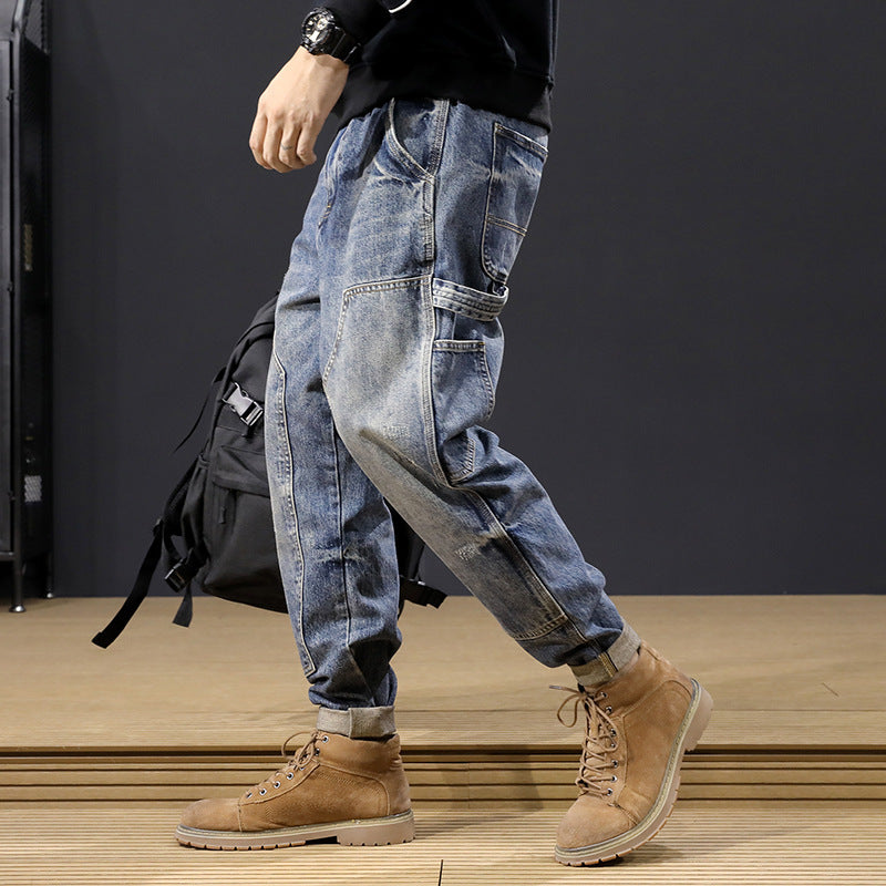 Herren Bequeme Cargo-Jeans Drune