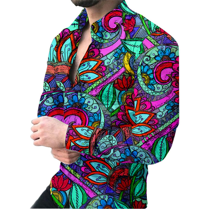 Herren Floral Druckhemd mit innovativem Design und komfortablem Schnitt Drune