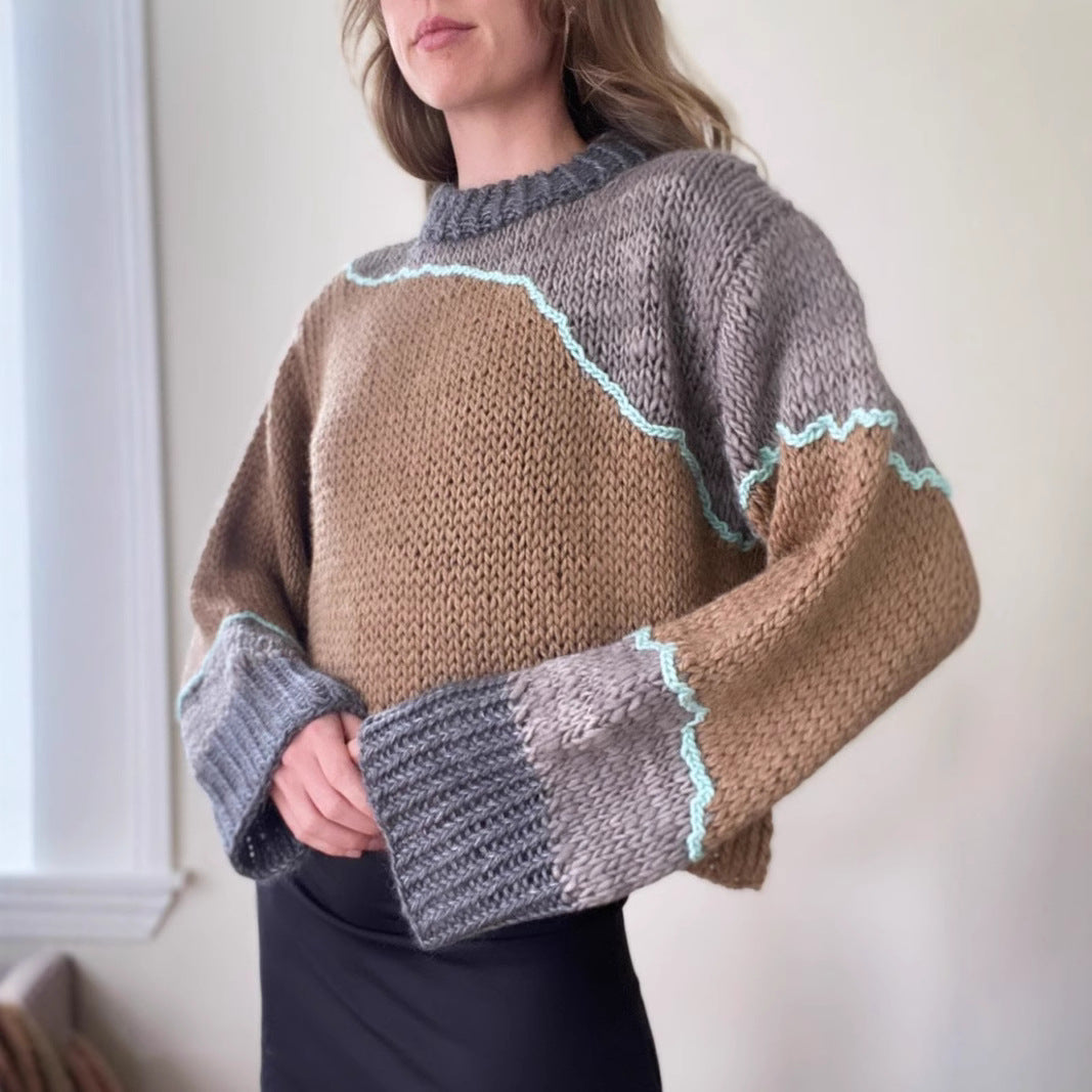 Damen Grobstrickpullover Drune