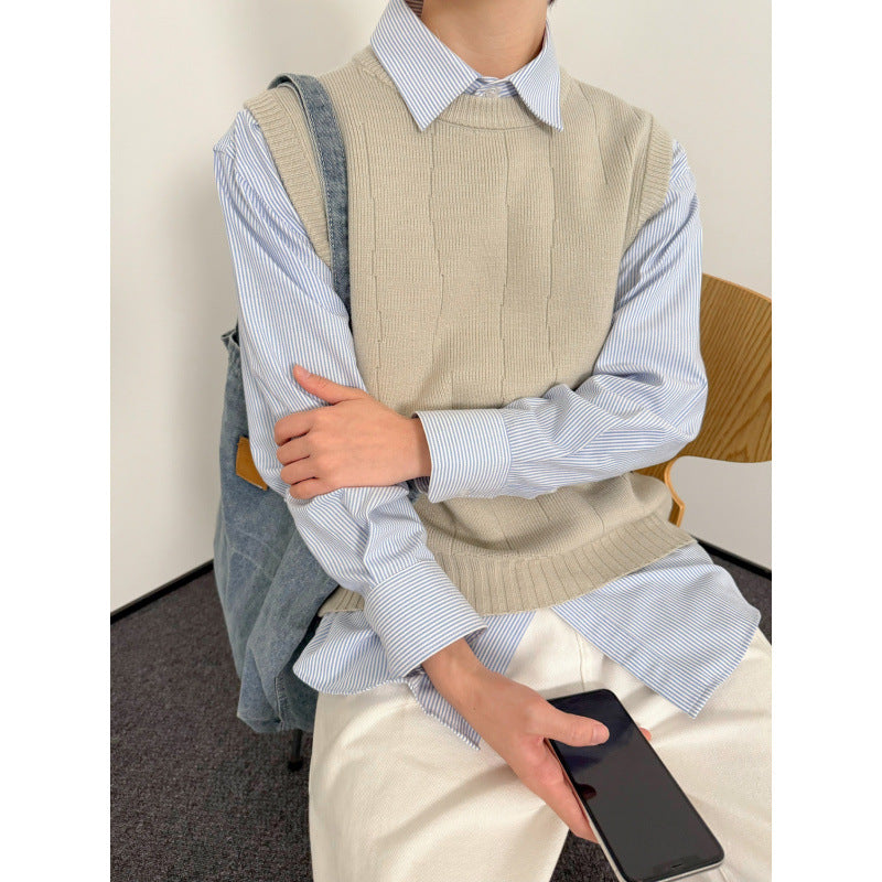 Unisex Stylischer Strickpullover ohne Ärmel Drune