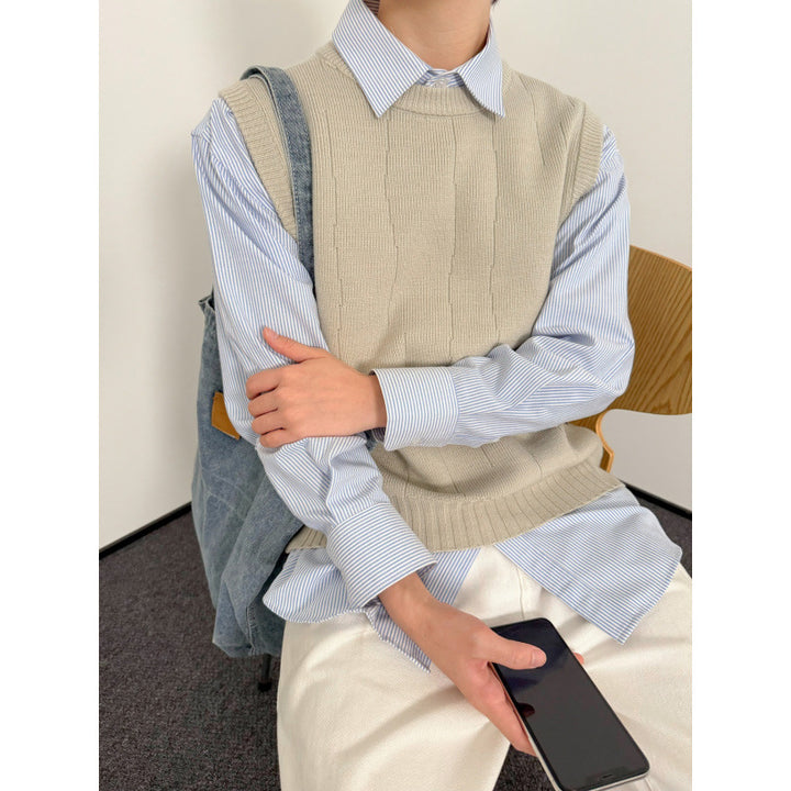 Unisex Stylischer Strickpullover ohne Ärmel Drune