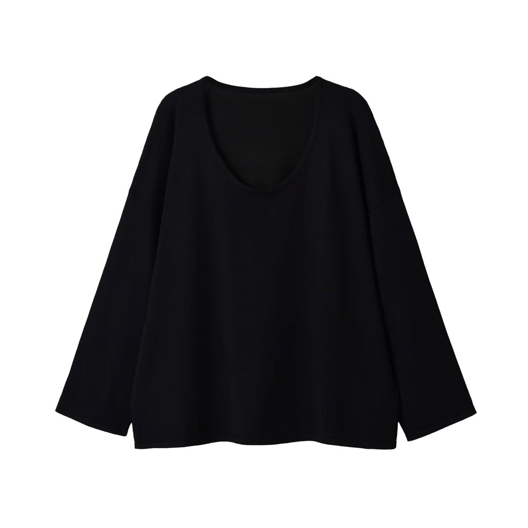Damen Oversize Sweatshirt mit tiefem Rundhalsausschnitt und überschnittener Schulter Drune