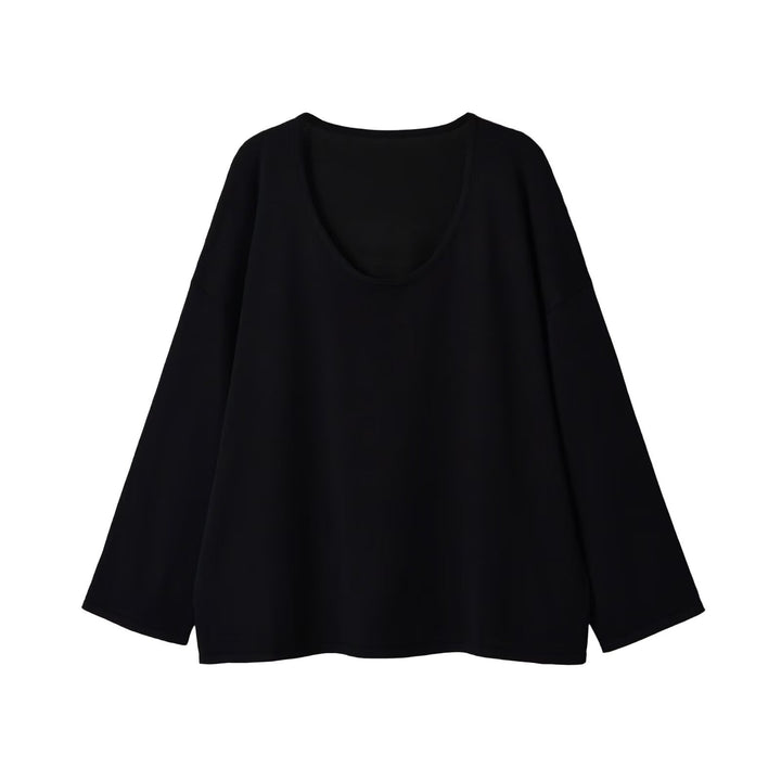 Damen Oversize Sweatshirt mit tiefem Rundhalsausschnitt und überschnittener Schulter Drune