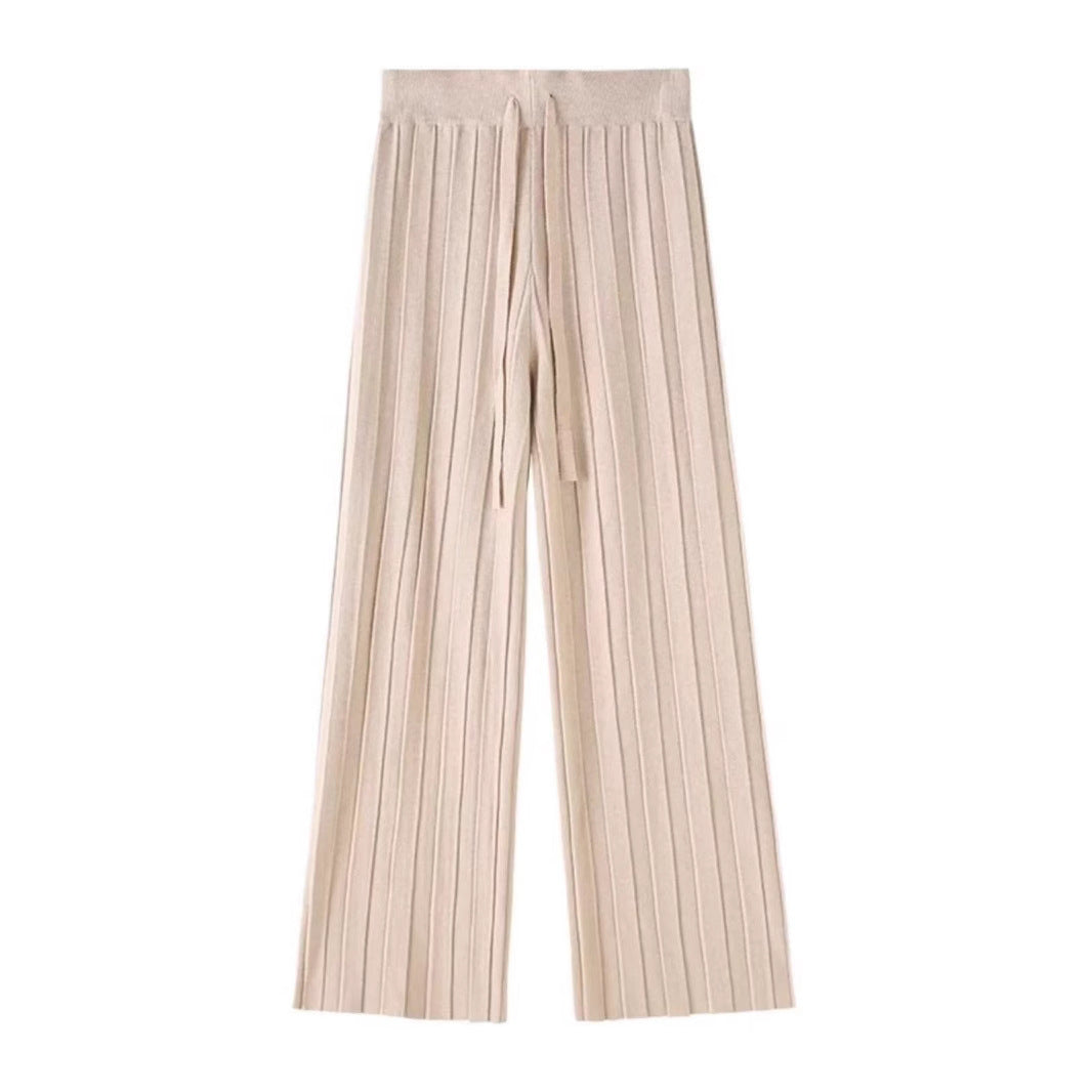 Damen weite Hosen mit vertikalem Streifendesign und elastischem Bund Drune
