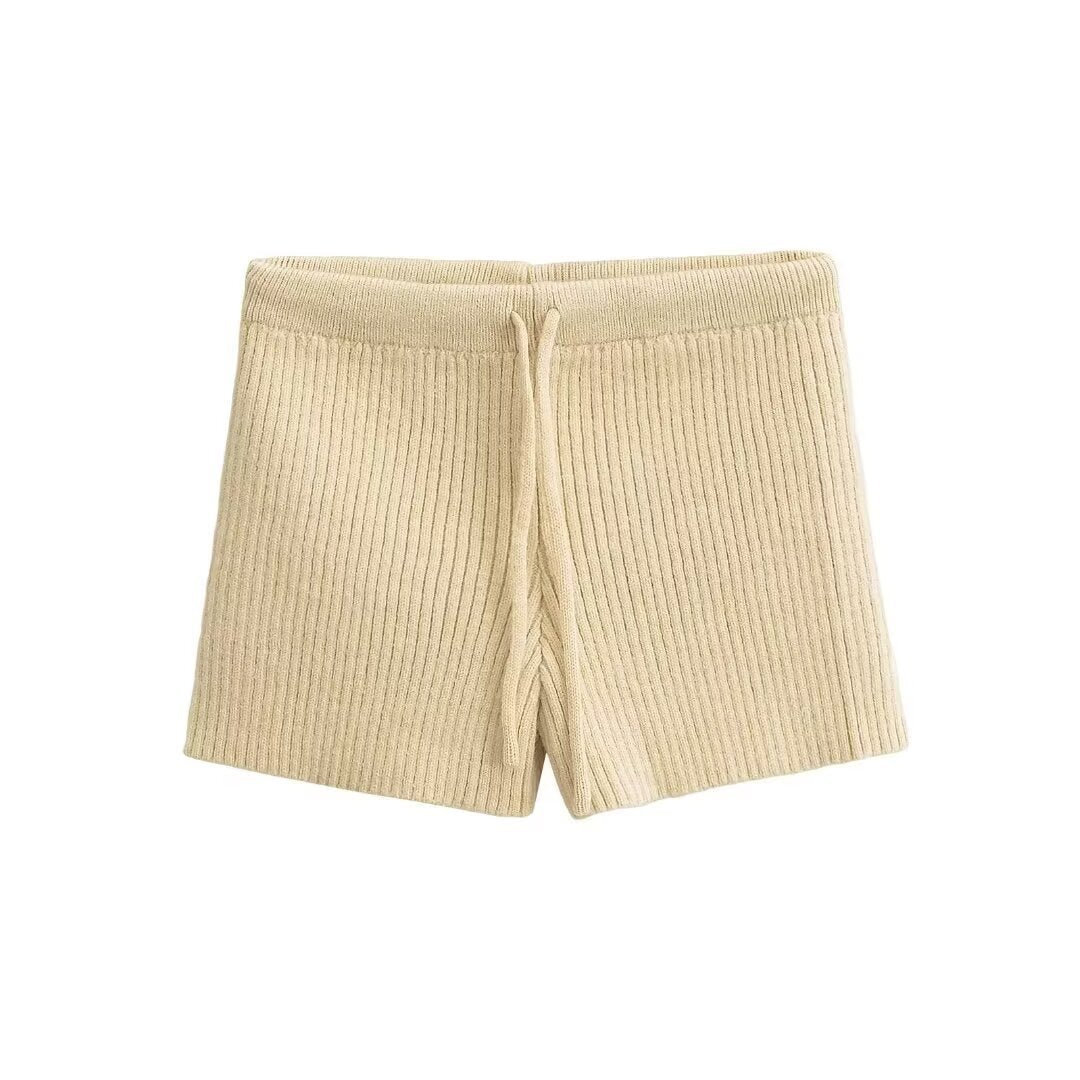 Damen Rippenstrick Shorts Drune