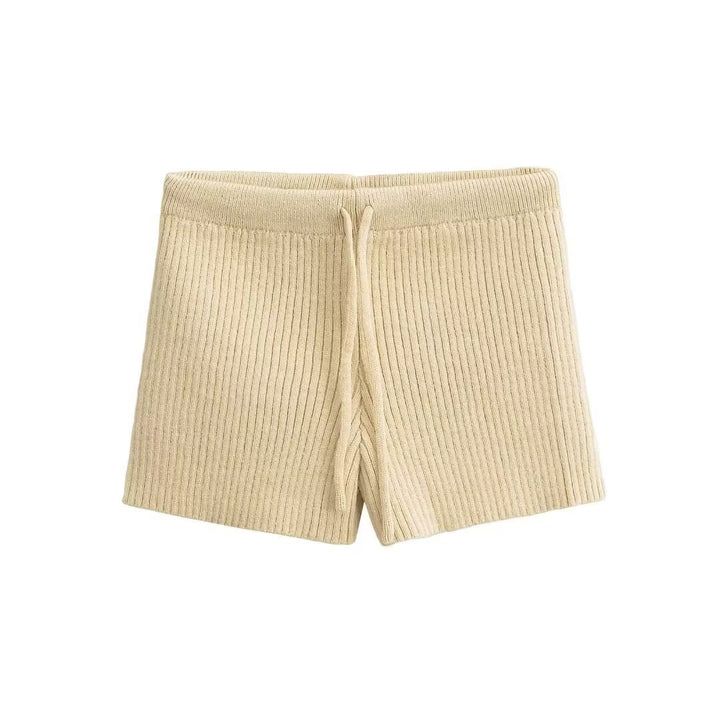 Damen Rippenstrick Shorts Drune