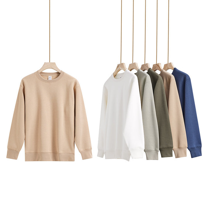 Unisex Minimalistisches Baumwoll-Sweatshirt mit Rundhals, Rippbündchen & Relaxed Fit Drune
