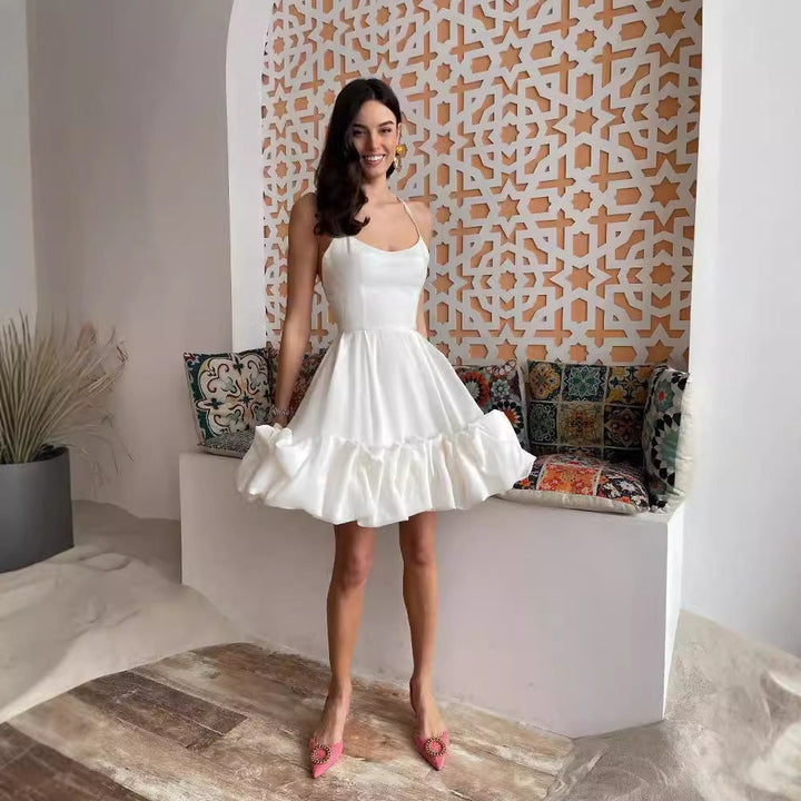 Damen A-Linien Kleid mit voluminösem Rüschensaum Drune