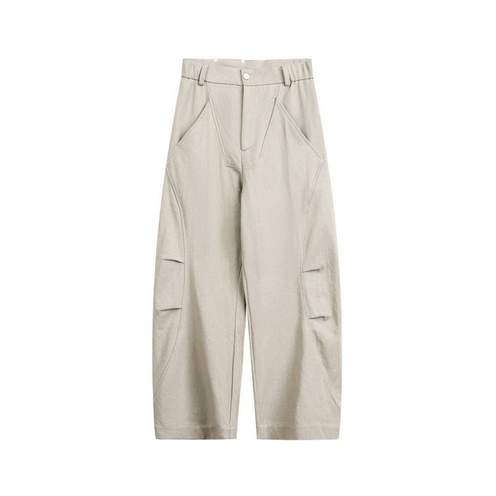 Unisex Weite Cropped-Cargohose mit hoher Taille und Utility-Taschen Drune