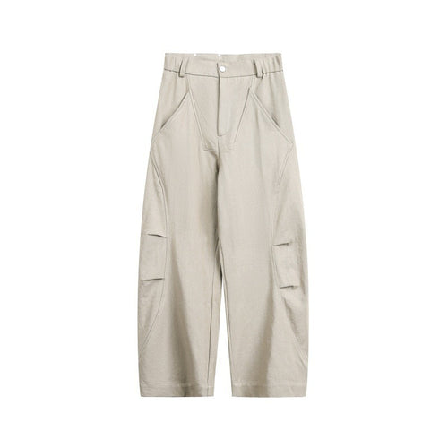 Unisex Weite Cropped-Cargohose mit hoher Taille und Utility-Taschen Drune