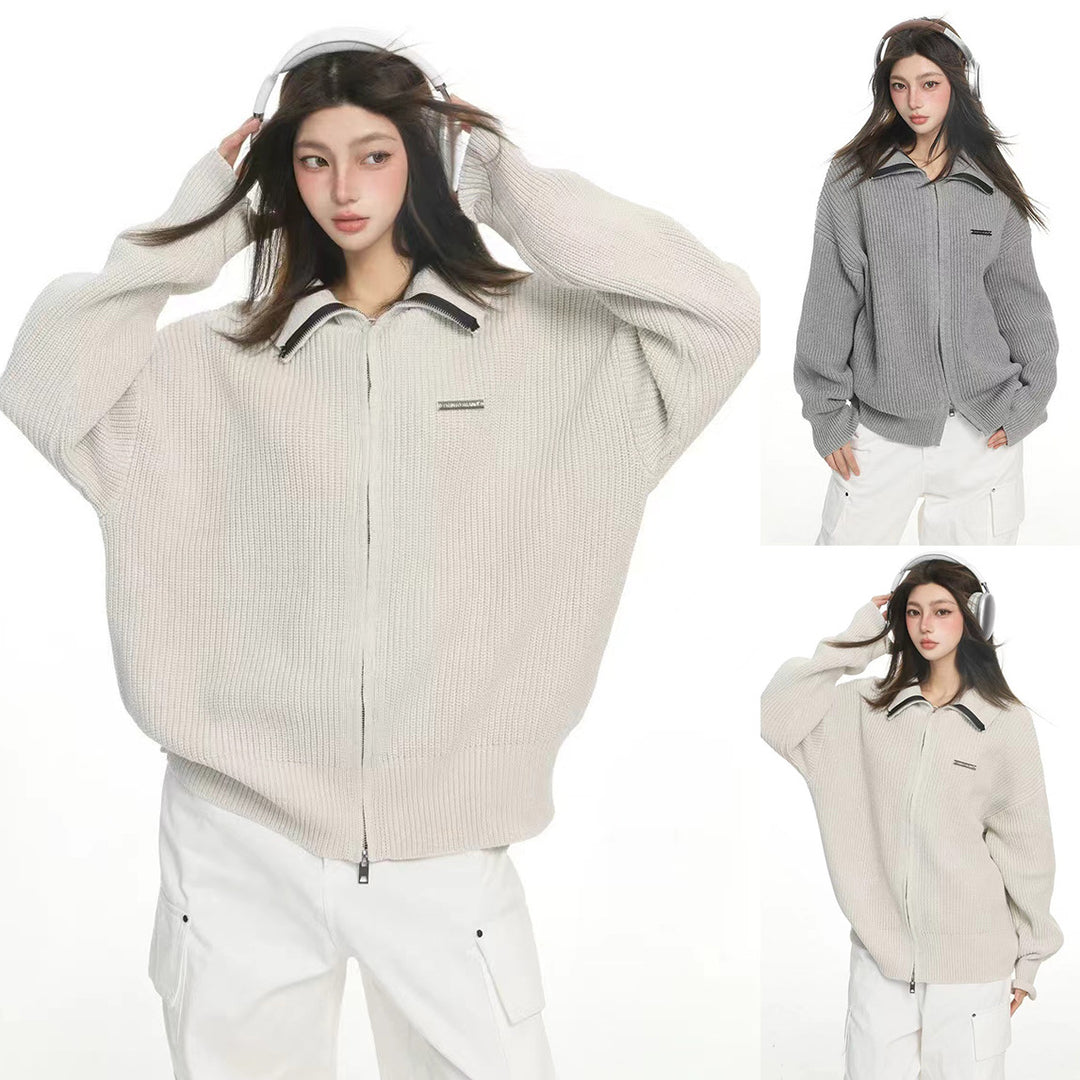 Damen Modische Oversized Strickjacke Drune