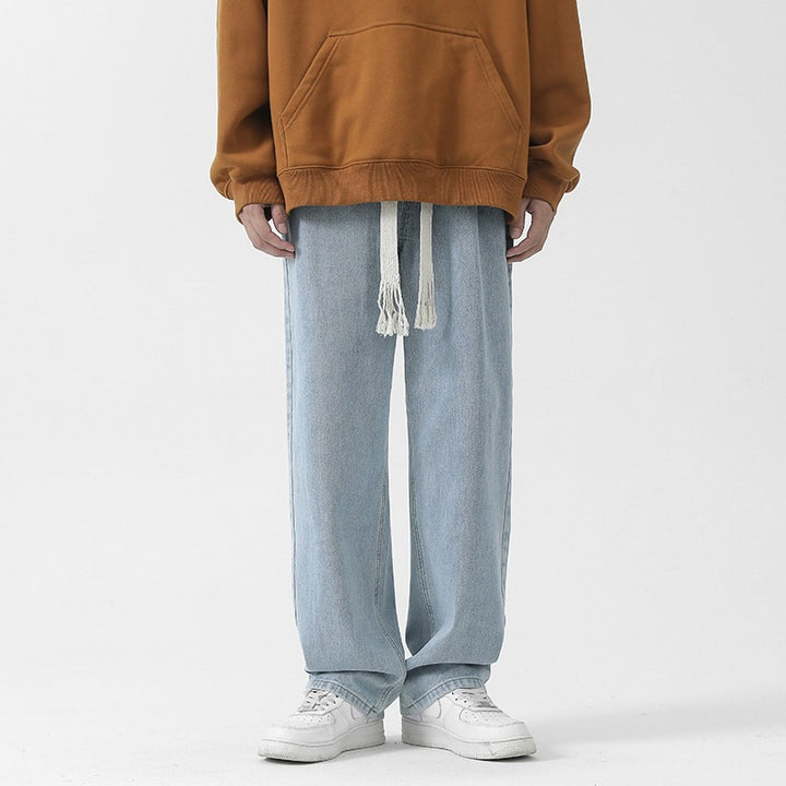 Herren Bequeme und lässige Denim-Hose mit weitem Bein Drune